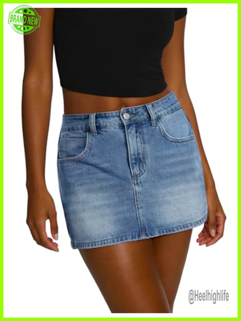 LYHIPSS Women's Denim Mini Skort A-Line with Shorts Casual Jean Skirt